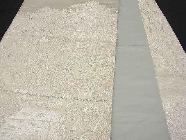 平和屋着物■六通柄袋帯 樹林風景文 銀糸 逸品 n-vz0055