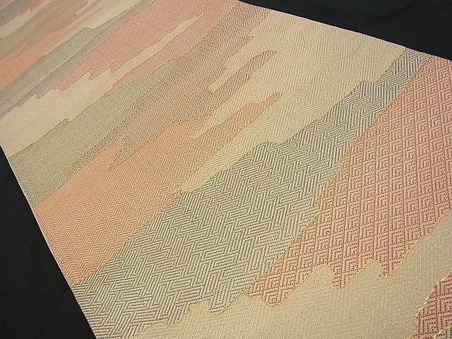 平和屋着物■佐賀錦織 六通柄袋帯 エ霞吉祥文 金糸 逸品 n-vz0111
