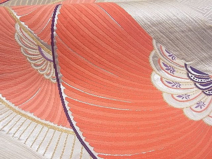 平和屋着物■六通柄袋帯 唐織 吉祥花文 金銀糸 逸品 n-vz0314