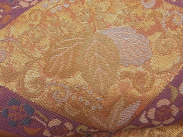 平和屋着物■六通太鼓柄袋帯 菱天井桐唐草文 金銀糸 逸品 n-vz0322