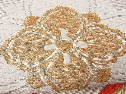平和屋着物■六通柄袋帯 唐織 花菱亀甲 金糸 逸品 n-vz0460