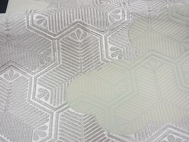 平和屋着物■六通柄袋帯 唐織 雲取り毘沙門亀甲文 銀糸 逸品 n-vz0477