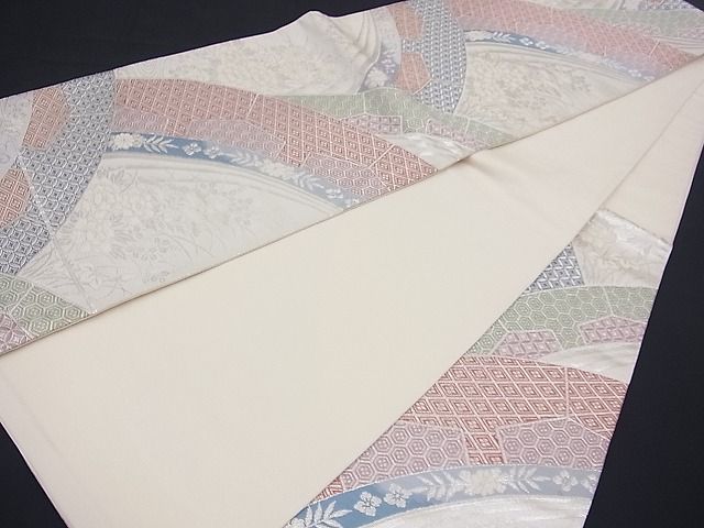 平和屋着物■西陣 六通柄袋帯 唐織 吉祥秋草文 銀糸 逸品 n-vz0496