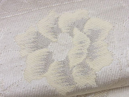 平和屋着物■西陣 六通柄袋帯 切嵌吉祥花文 銀糸 逸品 n-vz0843