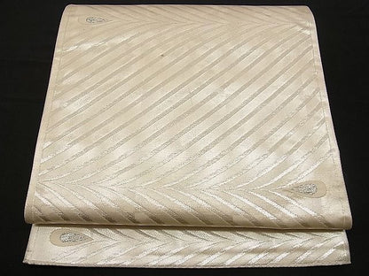 平和屋着物■六通柄袋帯 孔雀羽文 銀糸 逸品 n-wb0097