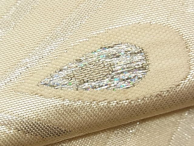 平和屋着物■六通柄袋帯 孔雀羽文 銀糸 逸品 n-wb0097