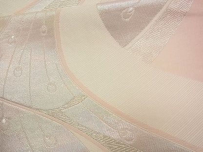 平和屋着物■六通柄袋帯 唐織 孔雀文 銀糸 逸品 n-wb0137