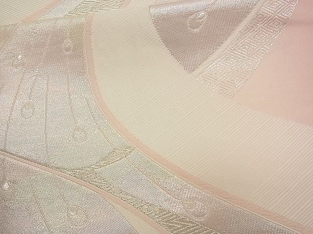 平和屋着物■六通柄袋帯 唐織 孔雀文 銀糸 逸品 n-wb0137
