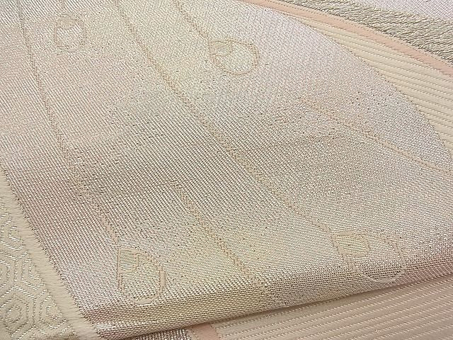 平和屋着物■六通柄袋帯 唐織 孔雀文 銀糸 逸品 n-wb0137