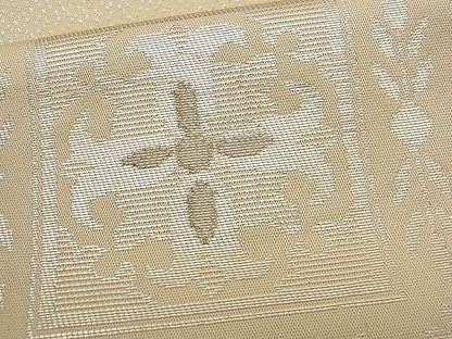 平和屋着物■六通柄袋帯 正倉院蜀江花文 銀糸 逸品 n-wb0146