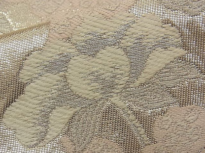 平和屋着物■六通柄袋帯 唐織 草花文 銀糸 逸品 n-wb0190