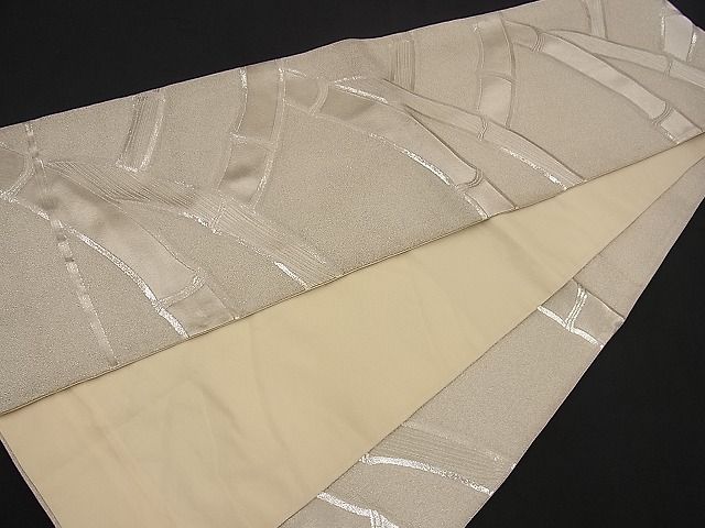 平和屋着物■西陣 六通柄袋帯 竹垣文 銀糸 逸品 n-wb0709