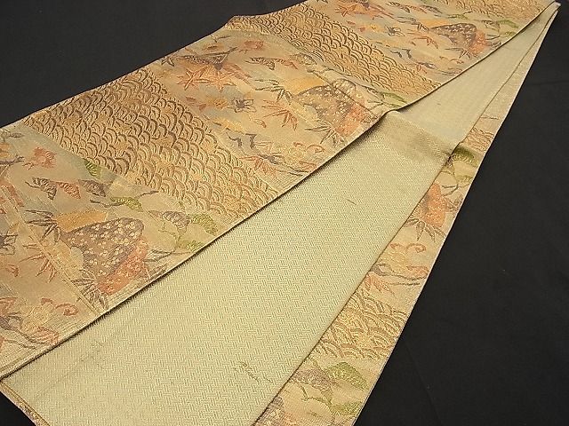 平和屋着物■佐賀錦 六通柄袋帯 御所解文 金糸 逸品 n-wb0712