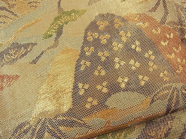 平和屋着物■佐賀錦 六通柄袋帯 御所解文 金糸 逸品 n-wb0712