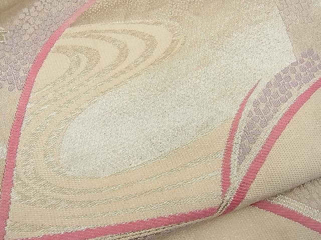 平和屋着物■六通柄袋帯 唐織 地紙花文 銀糸 逸品 n-wb0715