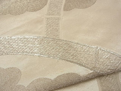 平和屋着物■六通柄袋帯 雲取り竹垣文 銀糸 逸品 n-wb0716