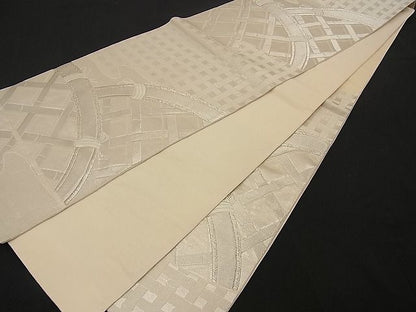 平和屋着物■六通柄袋帯 唐織 エ霞籬文 銀糸 逸品 n-wb0718