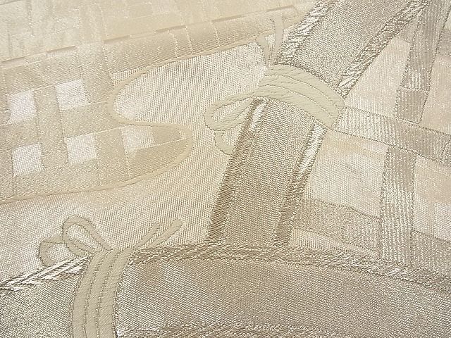 平和屋着物■六通柄袋帯 唐織 エ霞籬文 銀糸 逸品 n-wb0718