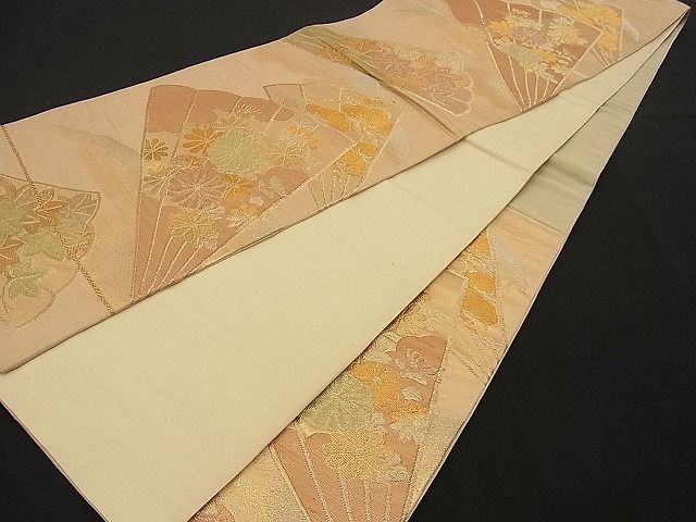 平和屋着物■六通柄袋帯 扇面菊文 金糸 逸品 n-wb0720
