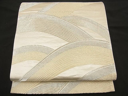 平和屋着物■六通柄袋帯 流水文 銀糸 逸品 n-wb0732