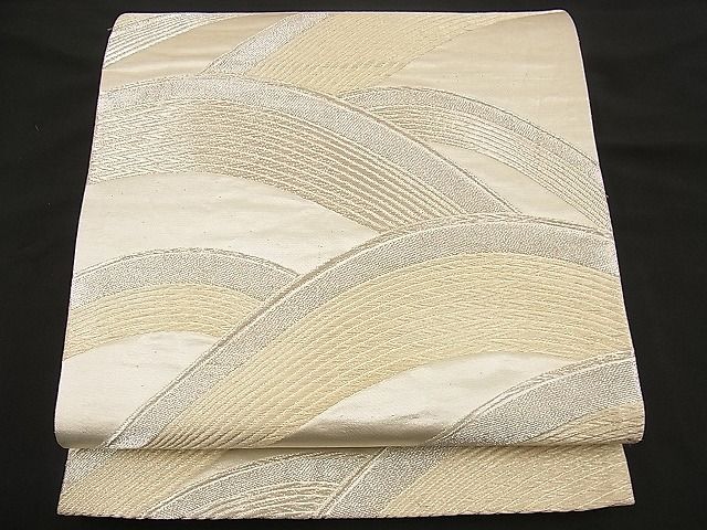 平和屋着物■六通柄袋帯 流水文 銀糸 逸品 n-wb0732