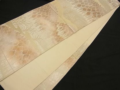 平和屋着物■六通柄袋帯 流水樹林文 金銀糸 逸品 n-wb0736
