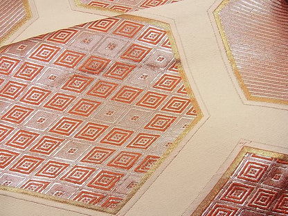 平和屋着物■六通柄袋帯 菱亀甲文 金銀糸 逸品 n-wb0738