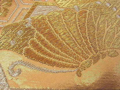 平和屋着物■六通柄袋帯 亀甲花文 金銀糸 逸品 n-wb0740