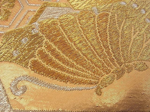 平和屋着物■六通柄袋帯 亀甲花文 金銀糸 逸品 n-wb0740