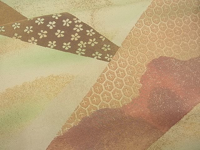 平和屋着物■六通柄袋帯 切嵌吉祥舞花文 金糸 逸品 n-wb0742