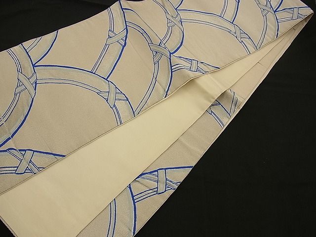 平和屋着物■六通柄袋帯 唐織 籬文 銀糸 逸品 n-wb0743