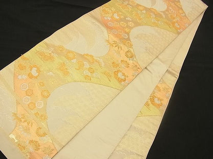 平和屋着物■六通柄袋帯 吉祥花文 金銀糸 逸品 n-wb0756