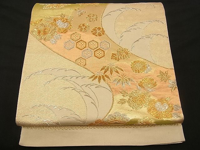 平和屋着物■六通柄袋帯 吉祥花文 金銀糸 逸品 n-wb0756