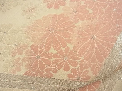 平和屋着物■六通柄袋帯 唐織 亀甲花文 銀糸 逸品 n-wb0762