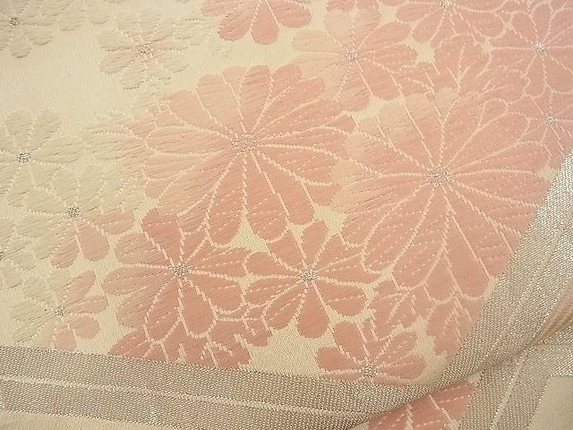 平和屋着物■六通柄袋帯 唐織 亀甲花文 銀糸 逸品 n-wb0762