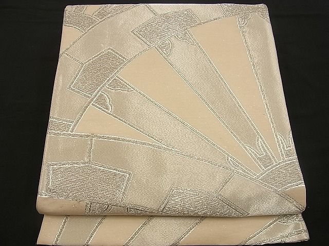 平和屋着物■六通柄袋帯 片輪車 銀糸 逸品 n-wb0763