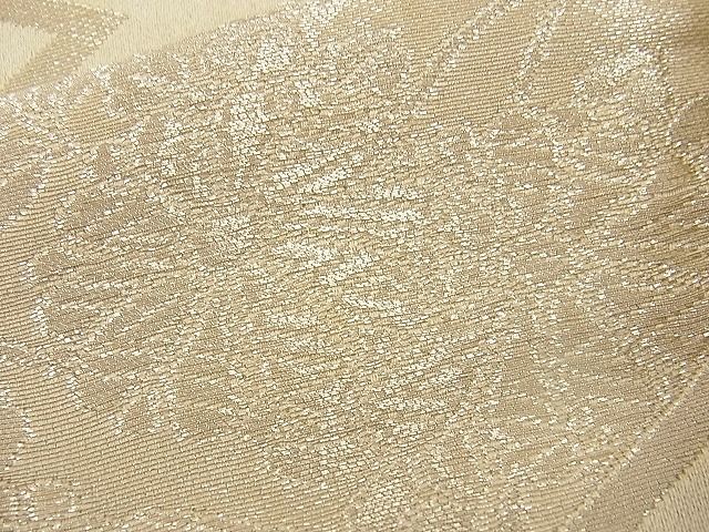 平和屋着物■全通柄袋帯 桧垣菱松花文 銀糸 逸品 n-wb0771