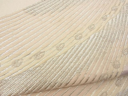 平和屋着物■六通柄袋帯 唐織 孔雀文 銀糸 逸品 n-wb0778