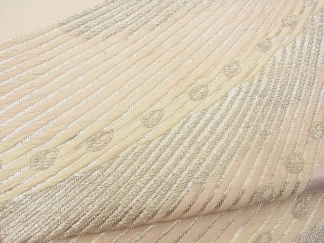 平和屋着物■六通柄袋帯 唐織 孔雀文 銀糸 逸品 n-wb0778