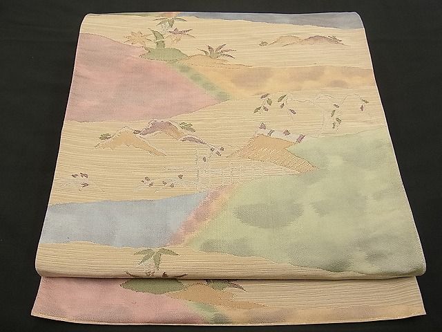 平和屋着物■六通柄袋帯 御所解文 逸品 n-wb0782