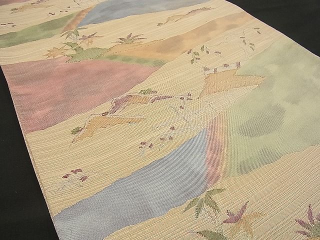 平和屋着物■六通柄袋帯 御所解文 逸品 n-wb0782