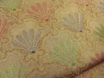 平和屋着物■六通柄袋帯 雪輪菊青海波 金糸 逸品 n-wb0790