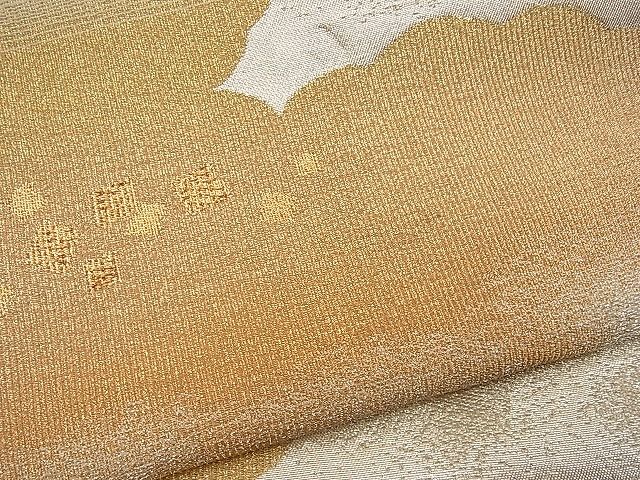 平和屋着物■六通柄袋帯 綴れ 雲取り箔散らし 金銀糸 逸品 n-wb1121