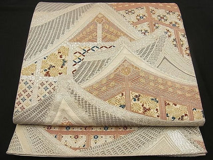平和屋着物■六通柄袋帯 吉祥風景文 金銀糸 逸品 n-wb1124
