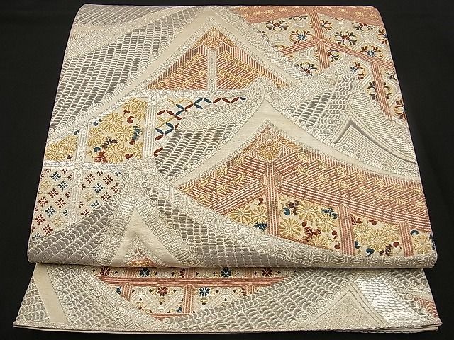 平和屋着物■六通柄袋帯 吉祥風景文 金銀糸 逸品 n-wb1124