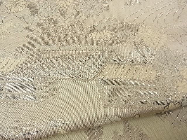 平和屋着物■六通柄袋帯 唐織 金閣寺 プラチナ箔 逸品 n-wb1127