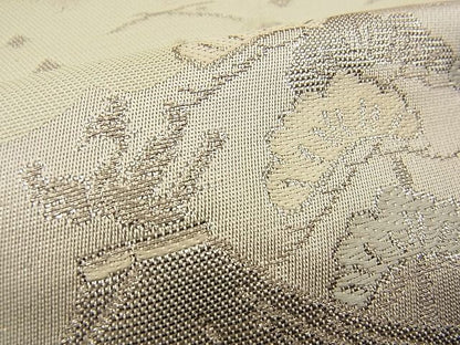 平和屋着物■六通柄袋帯 唐織 金閣寺 プラチナ箔 逸品 n-wb1127