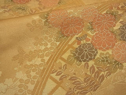 平和屋着物■六通柄袋帯　唐織　籬秋草文　金糸　逸品　n-wb1136