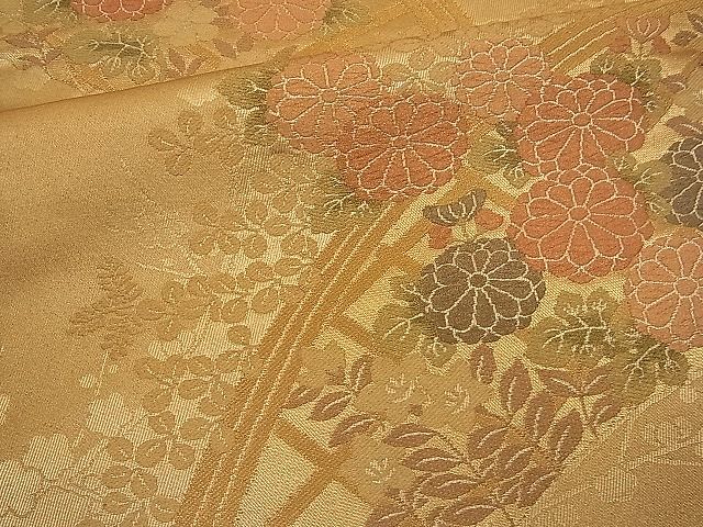 平和屋着物■六通柄袋帯　唐織　籬秋草文　金糸　逸品　n-wb1136