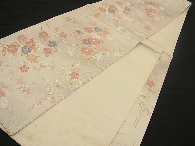 平和屋着物■六通柄袋帯 唐織 菊枝梅文 金銀糸 逸品 n-wb1144